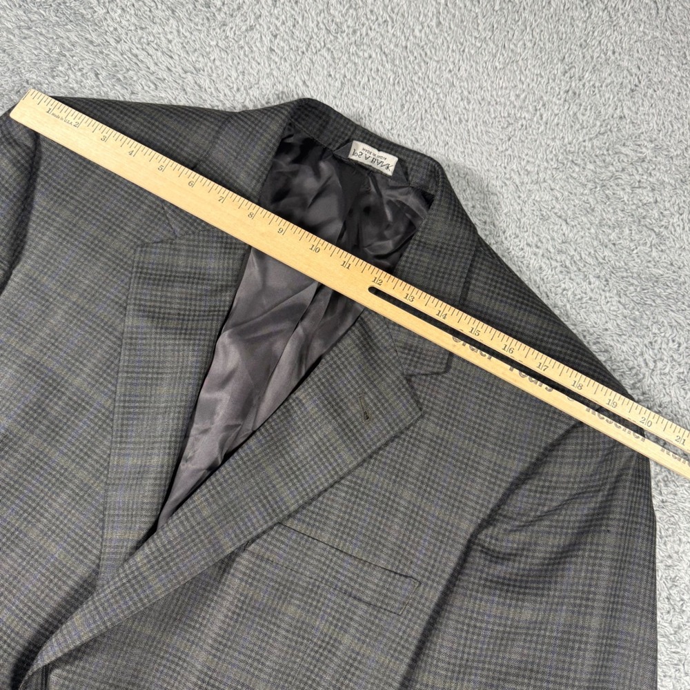 Jos. A. Bank Sport Coat Mens 44R Silk Wool Windowpane Multicolor Plaid Jacket - Picture 10 of 10